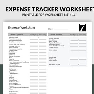Expense Tracker afdrukbare budgetplanner | Sjabloon voor onkostendeclaraties | Budgetsjabloon voor uitgavenoverzicht / Budgettracker