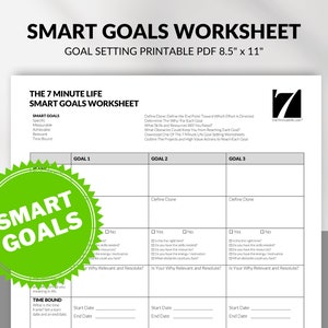 Goal Setting Worksheet | SMART Goals Template | Goal Setting Printable Goals Planner | Goal Setting Planner Goal Setting Template Worksheet