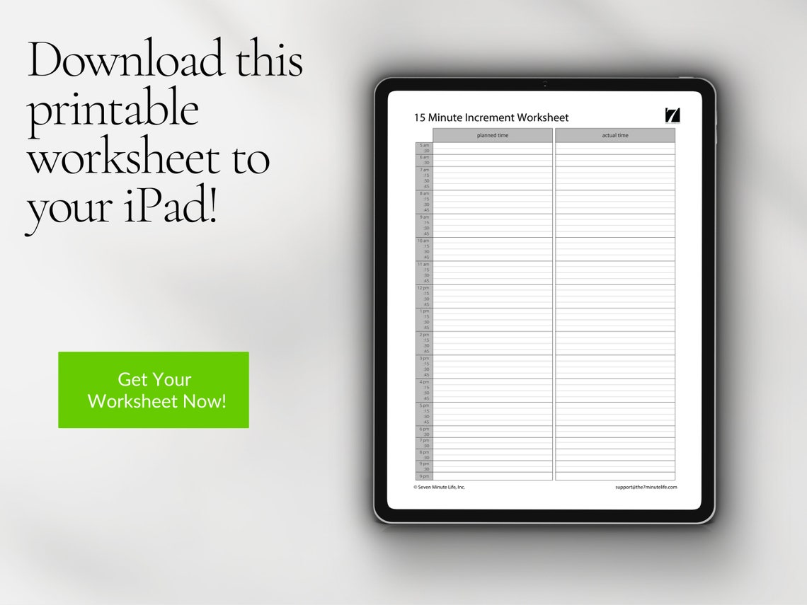 15 Minute Planner Printable Template 15 Minute Daily Planner 15 Minute ...