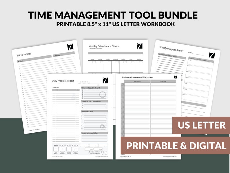 Time Management Workbook Planning Tools & Time Management Sheets to Plan and Organize Your Day