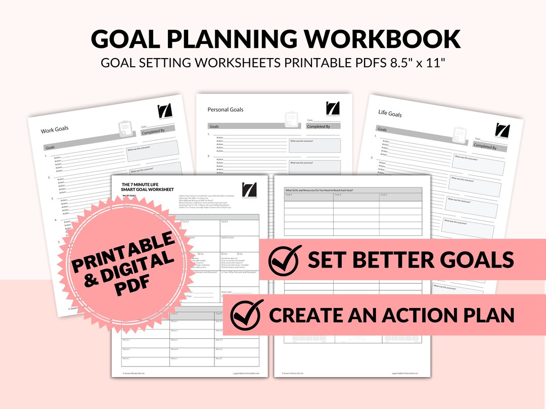2026 Goal Setting Worksheet Bundle | Goal Planner Worksheets | Goal ...