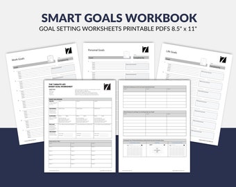 SMART Goal Worksheet | Goal Setting Planner Printable (PDF)