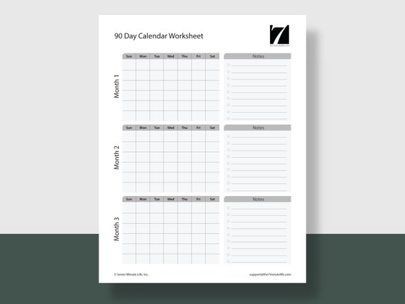 Monthly Planner Printable 90 Day Calendar Undated Month at a Glance  Printable US Letter Goodnotes Insert for iPad Minimal Calendar - Etsy