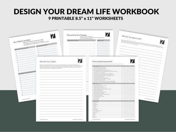 Design Your Dream Life Workbook Life Planning Worksheets - Etsy Design Your Dream Life Workbook Life Planning Worksheets - Etsy
