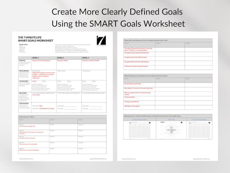 SMART Goals Worksheet: Printable Goal Planner (PDF) - Etsy