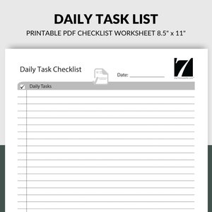 Task Tracker Daily Task List Printable & Digital Task Checklist Worksheet | To-Do List Printable | To Do List Template PDF