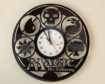 Magic The Gathering Vinyl Record Wall Clock 12 inch Popular Card Game Art