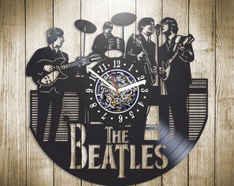 Beatles Music Legends Vinyl Record Wall Clock, Rock Band, Vintage Music Art, Home Decor Diy, Christmas Gift Idea for Sister