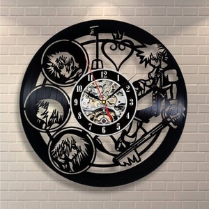 Kingdom Hearts Schallplatten-Wanduhr, Original-Dekor für Playstation-Liebhaber, moderne große Wandkunst, Weihnachtsgeschenke für Teenager