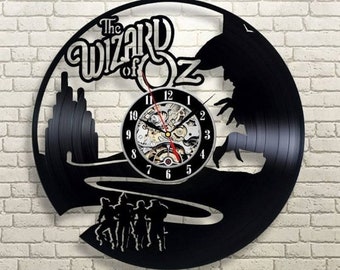 The Wizard of Oz Vinyl Record Wall Clock, Modern Wall Art for Nursery, Vintage Home Decor, Christmas Gifts for Children