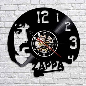 Frank Zappa Vinyl Record Wall Clock, Décor d’art moderne à la maison, Idée cadeau d’anniversaire pour femmes, Œuvre d’art unique faite à la main