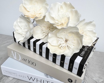 Diffuser flowers, 6 sola wood diffuser flowers  for diffusers. White hibiscus flowers, 8- 10cm wide. Cheap postage. Birthday gift.