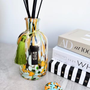 Reed diffuser, luxury citrus renee glass diffuser with matching lid Reed diffuser,  1000 ml, choice of over 70 luxury  fragrances