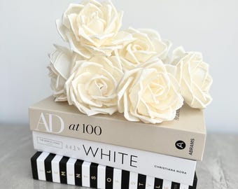 Diffuser flowers, 6 sola wood diffuser flowers for reed diffusers. Luxury English Tea Rose flowers, 10cm. Bunch of 6 flowers. Cheap postage.