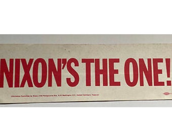 3757 c 1974 Watergate Era AMNESTY FOR Richard NIXON Bumper Sticker 