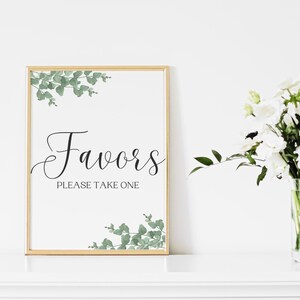 Bridal Shower Table Sign - Greenery Decorations - Gardan Party Bridal Shower - Printable / Instant Download - Favors Table