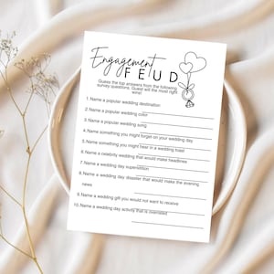 Engagement Feud - Family Feud Style Printable Engagement Party Games - Couples Shower Games - Printable Party Game PNG SVG PDF