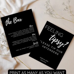 Retro Wedding Bar Menu Template: Customizable Drink Sign (Canva Template)