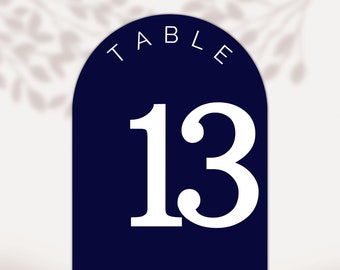 Arch Table Numbers - Navy Blue Wedding - DIY Table Numbers - Wedding Sign Set - Printable / Digital Download - Numbers 1 - 30
