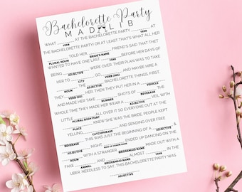 Funny Bachelorette Party Mad Libs Game: Printable Bridal Shower Activity (Digital Download)
