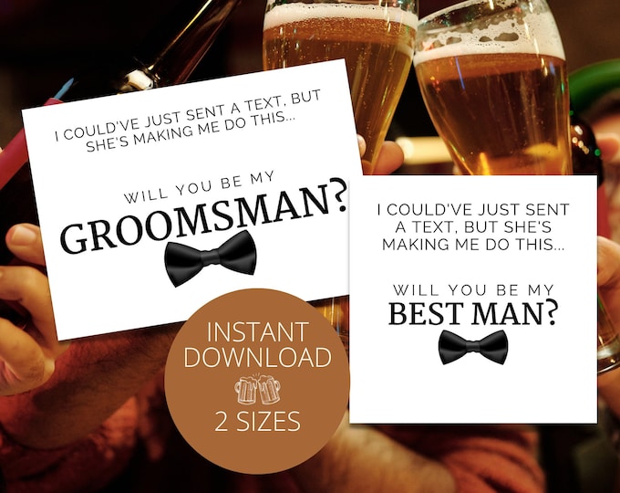Will You Be My Best Man Printable Wedding Card Digital - Etsy