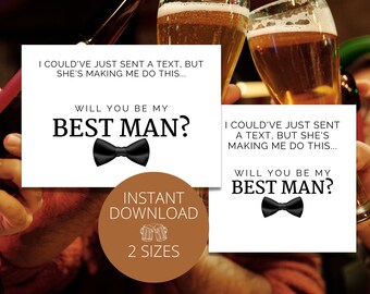GROOMSMAN Proposal Card Letterpressed Minimal Simple - Etsy