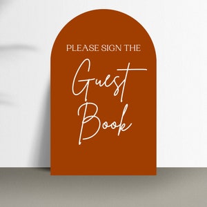 Boho Bridal Shower Sign: Terracotta Arch Guest Book (Digital Download)