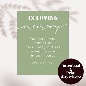 Until We Meet Again - In Loving Memory Sign Printable - Wedding Sign Ideas - Minimalist In Memory - Sage Wedding