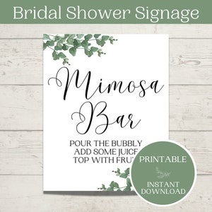 Mimosa Bar Sign Printable Bridal Shower Sign Wedding Shower Signage