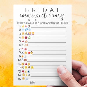 Emoji Pictionary Bridal Shower Game: Modern Minimalist Printable (Instant Download)