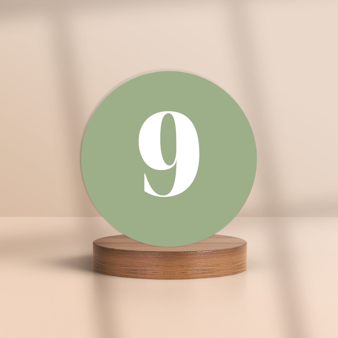 Round Table Numbers Sage Green Wedding Sage Table Numbers DIY Table