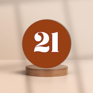 Orange Wedding Table Numbers: Minimalist DIY Decor (Digital Download)