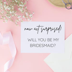 Agora aja surpreso! Cartão de proposta de madrinha - Cartão de festa de noiva para impressão - Pedindo madrinha - Download digital - Cartão de casamento engraçado