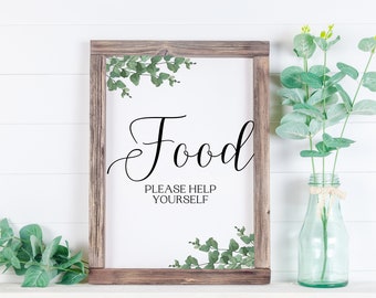 Greenery Bridal Shower Food Sign: Garden Decorations (Digital Download)
