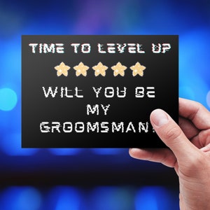 Groomsman Proposal - Groomsman Proposal Card - Will You Be My Groomsman - Time to Level Up Gamer Card - Digital Download