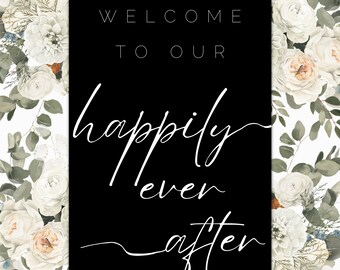 Plaque de mariage Happily Ever After : décoration minimaliste moderne (téléchargement numérique)