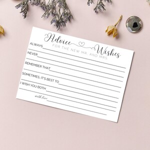 Hochzeitskarten - Gästebuch Alternative - Ratschläge und Wünsche - Sofort Download / Print at Home - Moderne Gästebuch Idee