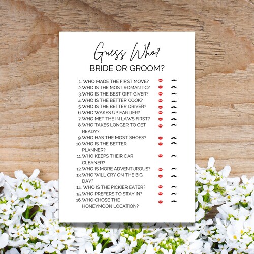 Kraft Bridal Shower Game Bride or Groom DIY Printable - Etsy