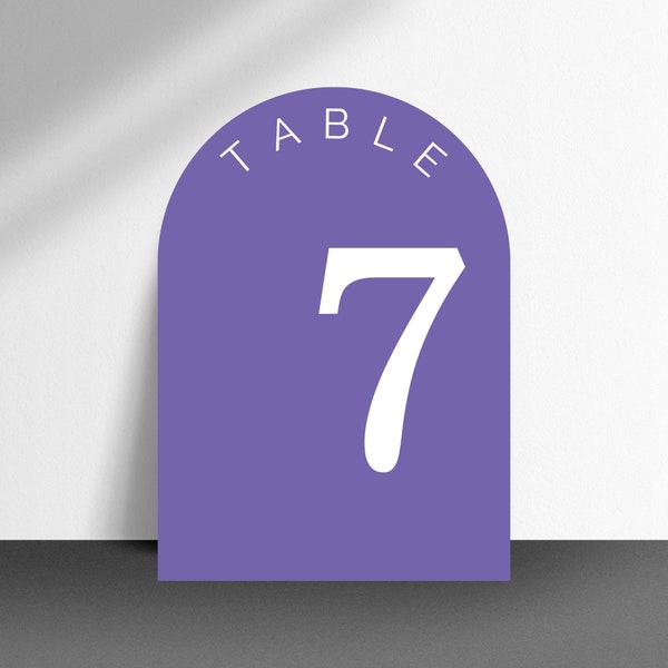 Arch Table Numbers - DIY Table Numbers - Purple Wedding - Lavender Wedding - Wedding Table Decor - Printable / Digital Download