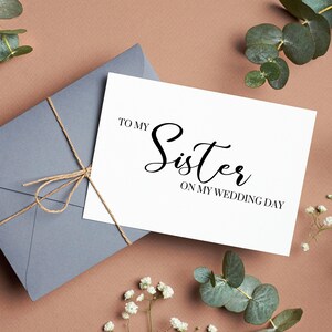 Danke Schwester - An meine Schwester an meinem Hochzeitstag - druckbare Hochzeits-Dankeschön-Karte