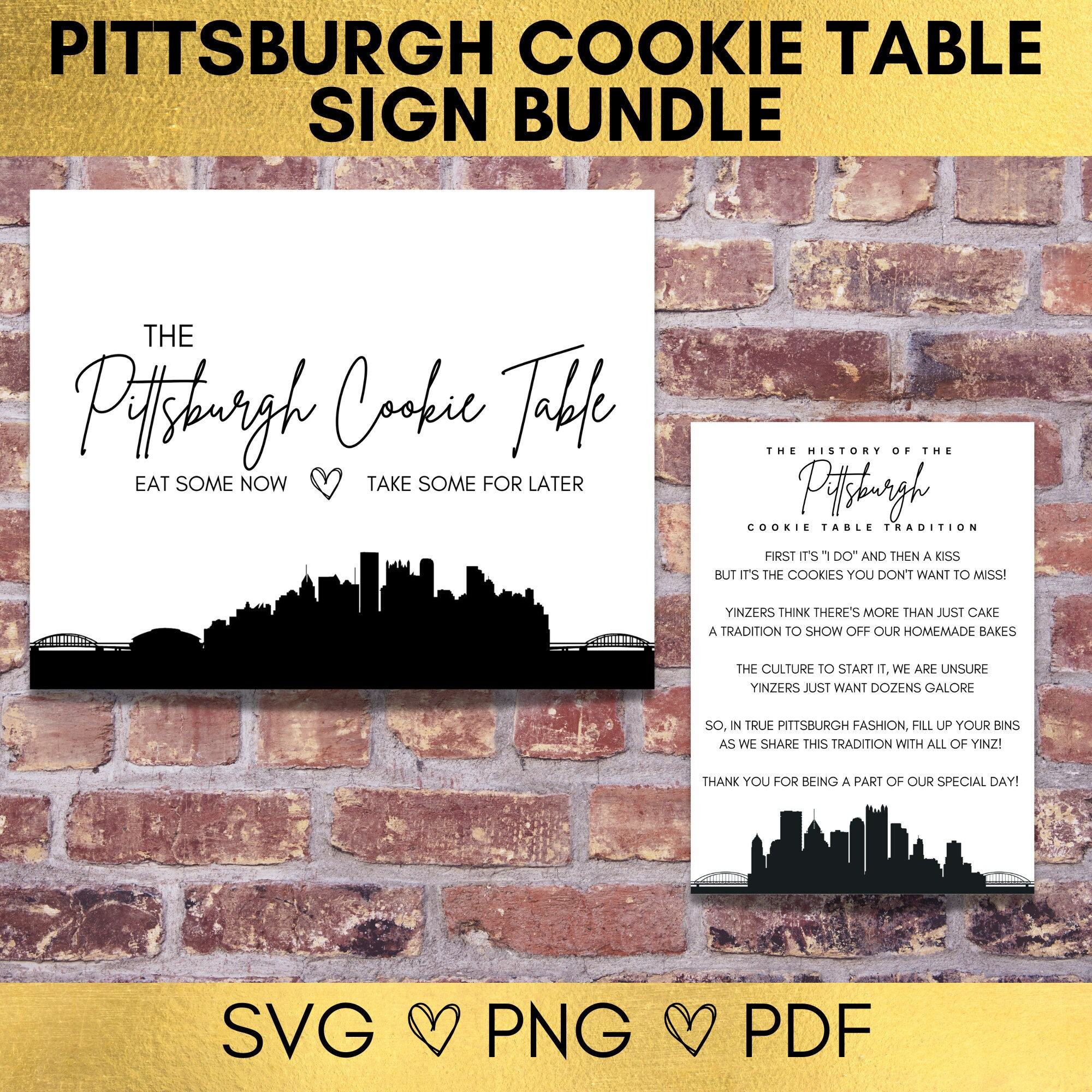 Pittsburgh Cookie Table Sign: Yinzer Wedding Decor (digital