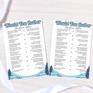 Christmas Would You Rather Game: Winter Wonderland Party (Printable)