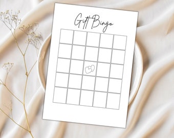 Minimalist Bridal Shower Bingo Game: Elegant Printable (Instant Download)