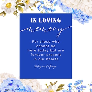 Until We Meet Again - In Loving Memory Sign Printable - Wedding Sign Ideas - Minimalist In Memory - Royal Blue Wedding Decorations