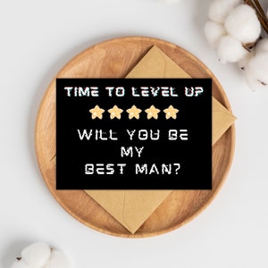Cartão de Proposta de Padrinho - Proposta de Padrinho Gamer - Você Será Meu Padrinho? - Convite para Festa de Casamento Level Up - Download Digital - Para Imprimir