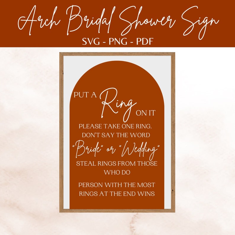 Printable Bridal Shower Sign Bridal Shower Ring Game Signage the Ring ...