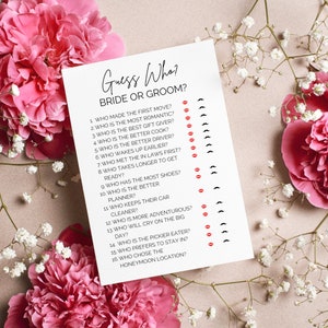 Guess Who? Bridal Shower Game: Minimalist Bride or Groom (Printable PDF)