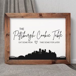 Pittsburgh Cookie Table Sign: Wedding Dessert Bar Decor (Digital Download)