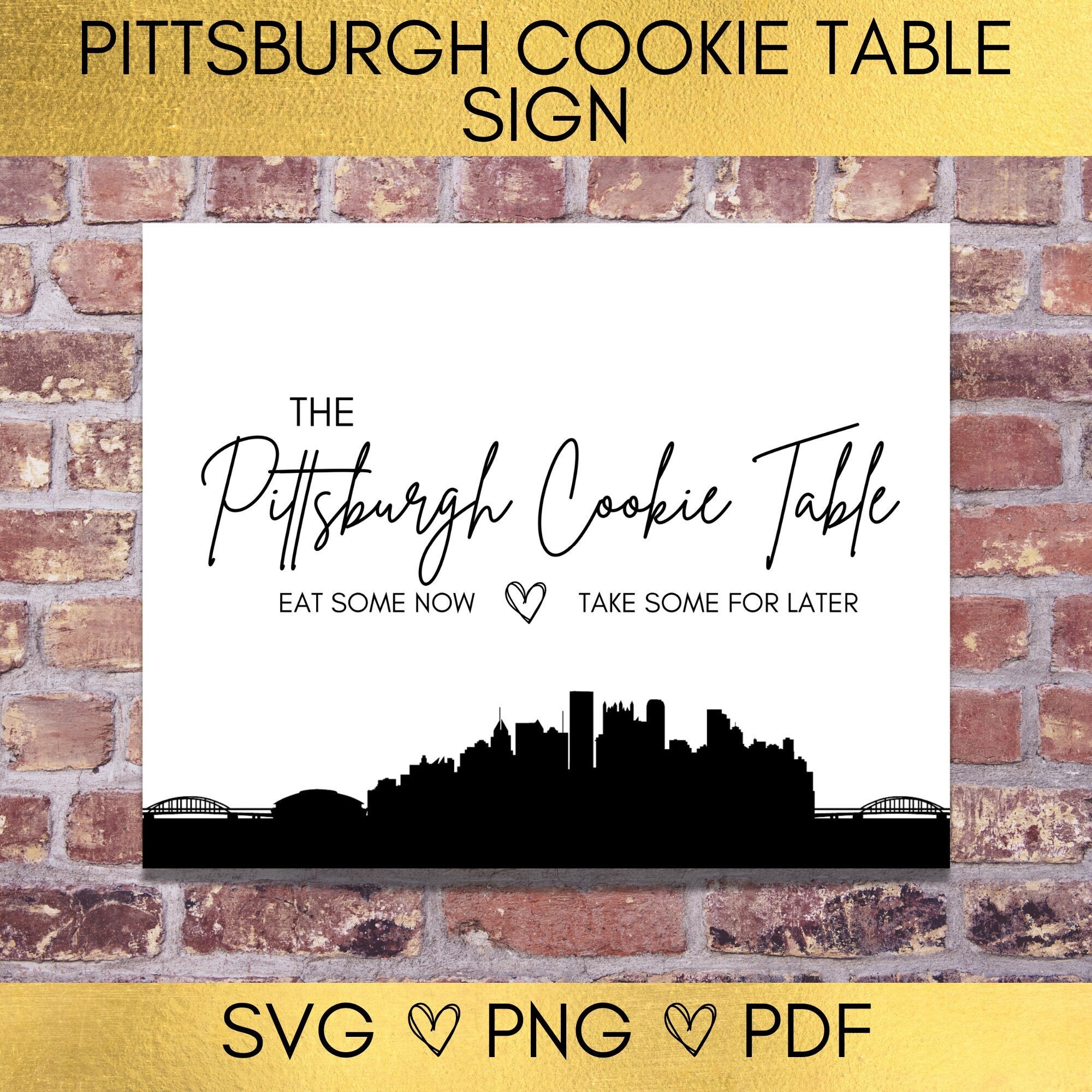 Pittsburgh Cookie Table Sign: Wedding Dessert Bar Decor (digital