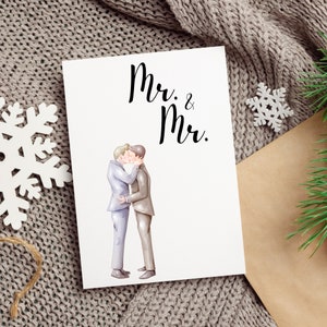 Biglietto di nozze gay - Biglietto di nozze sposo e sposo - Biglietto di nozze stampabile LGBTQ+ - Regalo di nozze dello stesso sesso - Download immediato